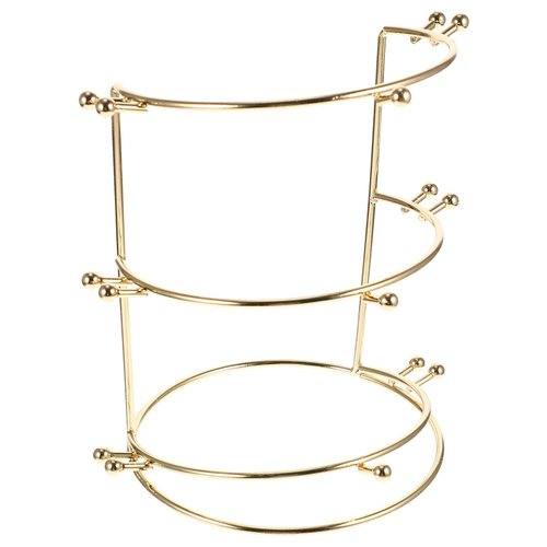 PRETYZOOM Metal Crown Display Stand, 3-Tier Tiara Headband Rack, Tabletop Hair Accessories Organizer Jewelry Holder, Bathroom Vanity Organizer Stand