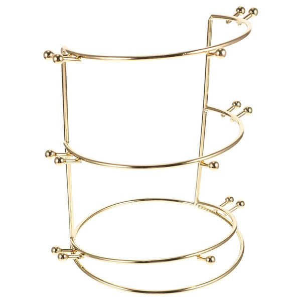 PRETYZOOM Metal Crown Display Stand, 3-Tier Tiara Headband Rack, Tabletop Hair Accessories Organizer Jewelry Holder, Bathroom Vanity Organizer Stand