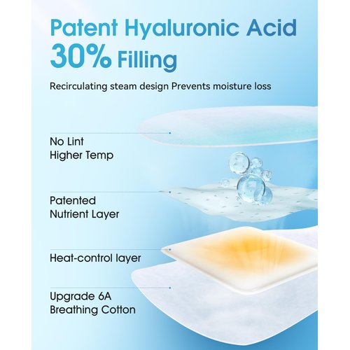 LC-dolida Hyaluronic Acid Steam Eye Mask, Heated Eye Mask for Dry Eyes, Disposable Self Heating Eye Mask for Sleep, Spa Travel Business Trip Supplements, Relaxation Gifts for Women, Men (14 Packs)