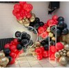 Bezente Red Black and Gold Latex Balloons,60pcs 12 inch Red Black Gold Metallic Chrome Confetti Balloons for Birthday, Wedding, Graduation, New Year, Casino Theme Party Decoration