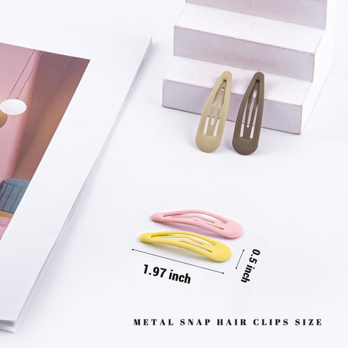 Cptots Small Hair Barrettes For Women No Slips Metal Snap Hair Clips For Thin Hair And Fine Hair,Multi-colored,20 PCS,1.97 x 0.5 Inches