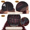 ANNIVIA Short Lace Front Wigs for Black Women Burgundy HD Lace Front Curly Wig Pre Plucked with Babyhair, Dark Roots Burgundy Red Synthetic Bob Kinky Afro Short Curly Frontal Hair Wig 16inch（Burgundy）