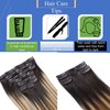 DIYOMO Seamless Hair Extensions - Real Human Hair,Human Hair Extensions Clip in Hair Extensions 120g 7pcs PU Clip In Hair Extensions Real Human Hair 14Inch P216 Dirty Blonde to Caramel Blonde