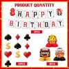Refavor Casino Theme Party Decorations - 15PCS Casino Happy Birthday Banners Poker Birthday Party Decorations Casino Hanging Swirl Table Centerpieces Decor Supplies Casino Games Birthday Party