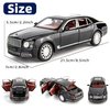 BDTCTK Compatible for 1:24 Scale Bentley Mulsanne Diecast Cars Models, Pull Back Car Toys with 6 Open Doors, Light and Sound, Boys Toys Kids Adults Gifts(Black)