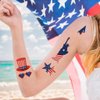 10 Sets of Red Whiteness Blue Themed Temporary Tattoos - American Flag Stickers- Harmless Materials,for Independence Day/Chrismas/New Year/Labor Day/Election Campaign/Games Party