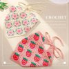 Acenail Headbands for Women Flower Crochet Bandanas Headband Strawberry Hair Bandana Tie Back Knit Head Scarf with Earrings Boho Head Wraps Fashion Hair Accessories for Women 2Pcs (Flower)