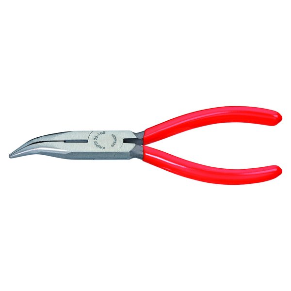 KNIPEX Tools - Long Nose Pliers With Cutter, 40 Degree Angled (2521160), 6-1/4 inches