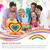 9 Pieces Rainbow Honeycomb Rainbow Party Decorations Cloud Sun Heart Balloon Decor Rainbow Centerpieces for Tables Rainbow Honeycomb Paper Centerpiece for Birthday Baby Shower