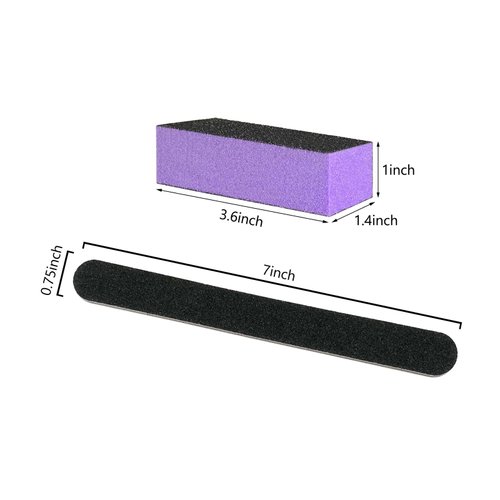 16 Pack Nail File and Buffer Block, Professional Manicure Tools Kits, 100/180 Grit, Black Nail Pedicure File and Sanding Buffing Grinding Plisher File