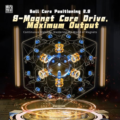 Moyu RS3M V5 2023 Ball Core UV Coated 3x3 Speed Cube with Robot-Shape Display Box, 3x3 Puzzle Cube Stickerless RS3M V5 MagLev Master Cube (MagLev+Ball-Core Magic Clothes)