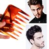 Mini Wide Tooth Detangling Comb for Curly, Wavy Hair - Portable Shower and Beard Comb for Men and Women, Styling for Wet, Dry, Long Hair (Brown)