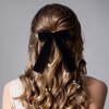 CustomyLife 1pcs Black Lace Hair Bow Clip Coquette Bow Barrettes with Long Tail Ribbon for Women Christmas Valentines Wedding Prom Gothic Decorative Accessories