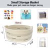 Fhiny Cotton Rope Dog Toy Basket with Handle Puppy Toys Storage Bin Small Woven Rectangle Diapers Pet Kitty Bed Perfect for Carry Pet Chew Toys Blankets Leashes Doggie Stuff - Beige L