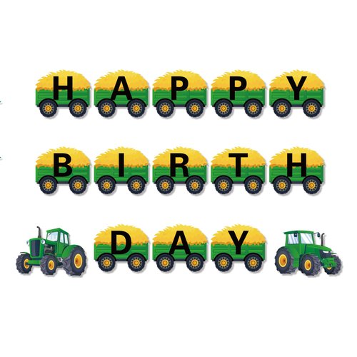 Green Tractor Birthday Banner Tractor Happy Birthday Banner Sign Tractor Party Supplies Tractor Banner Farm Tractor Party Decorations Tractor Party Banner for Farm Tractor Birthday Party Decorations