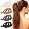 4Pcs Small Banana Clip for Thin Hair, Matte High Ponytail Banana Clips Hair Neutral Bun Holder Strong Hold, Mini Cute Hair Claw Jaw Clips Thick Hair Barrettes Styling Accessories for Women Girls