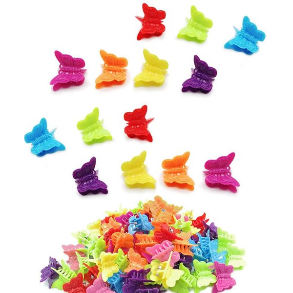 DEEINN Hair Clips, 50 Pcs Butterfly Pastel Hair Clips Mini Cute Accessories for Hair 90s Girls Women, Matte Colors