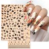 4 Sheets Fall Nail Art Stickers 3D Autumn Nail Decals Self-Adhesive Thanksgiving Nail Art Accessories Laser Gold Black White Maple Leaf Nail Designs Supplies Fall Nail Decorations for Acrylic Nails
