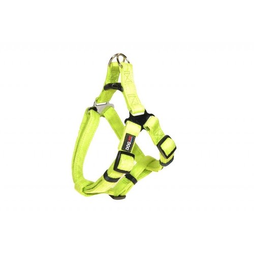 Dogline 15 to 19-Inch Length by 5/8-Inch Width Comfort Microfiber Soft Padded Step-in Puppy Dog Harness with Nylon Reinforcement, Small, Green