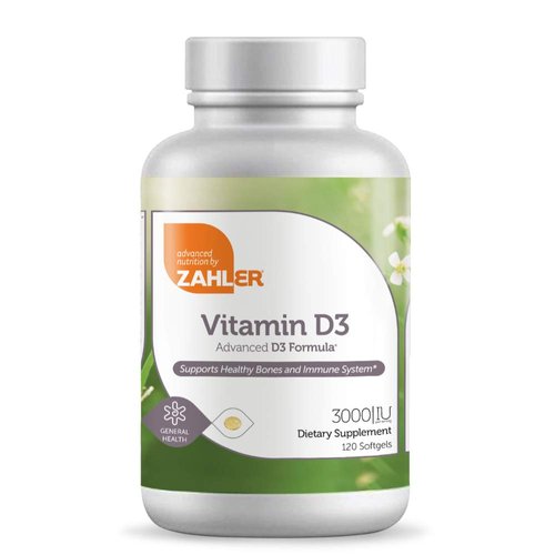 Zahler - Advanced Vitamin D3 3000 IU Softgels (120 Count) Kosher Vegetarian Friendly Vitamin D fo...