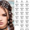 20 Silver Metal Hair Barrettes - 1.65" Non-Slip Star Hair Clips and Accessories for Women