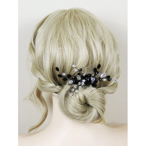 Brihasory Black Bridal Hair Comb Rhinestone Hair Accessories Handmade Crystal Tiaras for Women and Girls Trendy Wedding Headpiece for Bride Hair Decoration Party Prom Bridesmaid Gifts