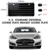 Dickno Car American Flag License Plate, 6×12'' Aluminum 3D Metal USA Flag License Plate Bracket Frame with Screw, Patriotic Auto Front Embossed Plate Decoration for Men Women (Black)