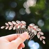 Catery Bride Wedding Hair Comb Rhinestones Braid Headpieces Bridal Hair Accessories for Women and Girls Pack of 2 (Rose Gold)