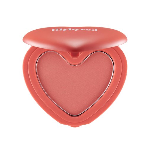 Lilybyred LUV Beam Cheek(AD) (05_French Marsala) - Heart Shaped Powder Blush with Shimmer, Natural-Looking Flush, Long-Lasting Radiance, Korean Beauty