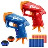 Pandahero 2 Pack Mini Blaster Guns Set for Nerf, Small Toy Pistol for Boys - 20 Refill Foam Darts 2 Wristbands, Christmas Stocking Stuffers, Birthday Gifts for Toddlers Kids Age 3-5 5-7 8-12 Year Olds