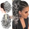 Dybst 12“Claw Curly Ponytail Extension Clip in Short Curl Wavy Pony Hair Extension Jaw Clip on Pony Tail Synthetic Short Wave Hairpiece for Women (#0906)