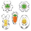 Auktosmn St. Patrick's and Easter Cookie Cutter Set-9 Piece-Dishwasher Safe-Shamrock, 4 Leaf Clover, Bunny, Egg and Carrot-Cookie Cutter for Spring Easter and St. Patrick's Day Decor