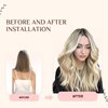 KiiKiiGirl Virgin Microlink Hair Extensions - Human Hair,14inch Micro link Hair Extensions Human Hair Micro Beads Hair Extensions Human Hair Blonde Highlight Golden Blonde 30G/Pack