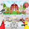 Sumind Farm Birthday Party Decorations Farm Animals Barn Backdrop Banner Walking Balloons Cupcake Toppers Birthday Party Supplies Set for Kids Farm Animals Cow Theme Party Supplies
