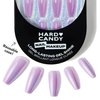 Hard Candy Press On Nails, Reusable with Gel Shine Finish, Future Visions, Purple, Glossy Multi-chrome, Long Ballerina Nails with Nail Glue and Travel Case