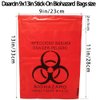 Seadasyoon 100pcs 9x13in/23x33cm Stick-On Biohazard Infectious Red Waste Bags