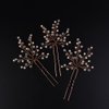 Jumwrit Pearl Bridal Hair Pins Rhinestone Hair Pins for Wedding 3pcs Hair Pins Set Bride Hair Accessories Party Hair Pins for Women Girls Hair Pieces（Rose Gold）