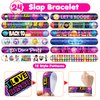 48 70s Disco 24PCS 70s Disco Temporary Tattoos Sticker 24PCS Slap Bracelets Perfect for Themed Birthday Party Favors Baby Showers or Classroom Rewards Ideal Decor and Gifts for Girls and Boys