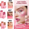 BEUKING Heart Blush Stick, Matte Rouge Stick, Cheek Contour Pen, Long Lasting Water Proof Non-Greasy Smooth, Buildable Lightweight Cream Blush, Easy Application High-Gloss Finish (03#, 0.21 OZ)