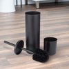 JS Jackson Supplies Sleek Toilet Brush and Holder with Metal Handle - Matte Black