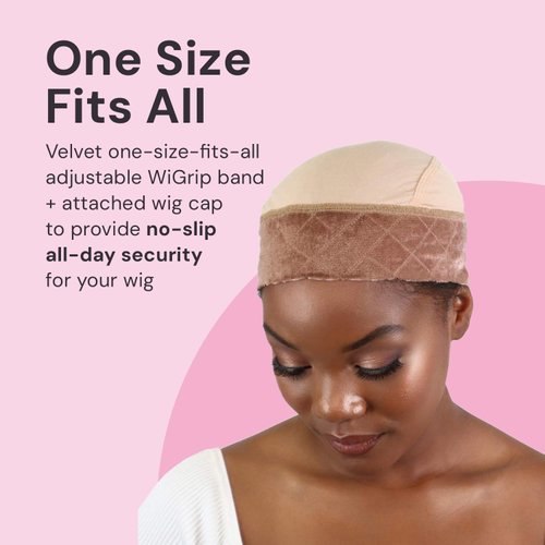 MILANO COLLECTION Ultimate Comfort GripCap, All-In-One Under Wig Cap for Women, Comfort Anti Slip Wig Band With Adjustable Closure, Nude, 1 Pack