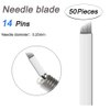 Pinkiou Microblading Needles Eyebrow Tattoo Pen Blades for Permanent Makeup 14 Pins Microblade Supplies (Tattoo needles, 14 pin)