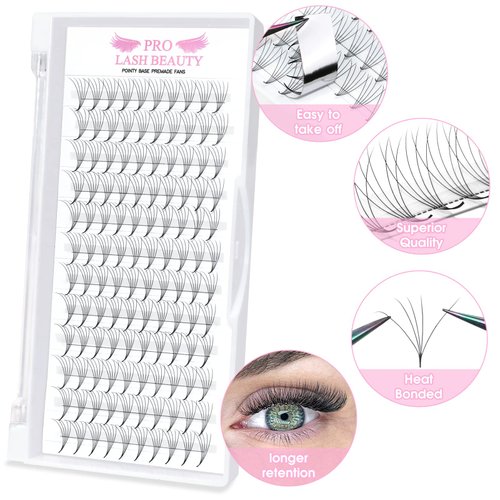 Premade Fans Eyelash Extensions 5D-C-0.10-13 Premade Volume Lash Extensions Pointed Base Fans 0.10 Premade Volume Fans C D Curl(5D-C-0.10,13 mm)