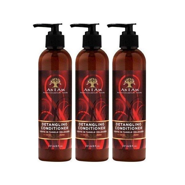 As I Am Detangling Conditioner Leave-in Tangle Releaser, 8 Ounce (3Pack)