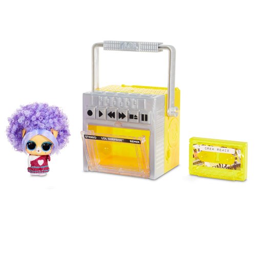 L.O.L. Surprise! LOL Surprise Remix Pets 9 Surprises, Real Hair Includes Music Cassette Tape with Surprise Song Lyrics, Accessories, Dolls