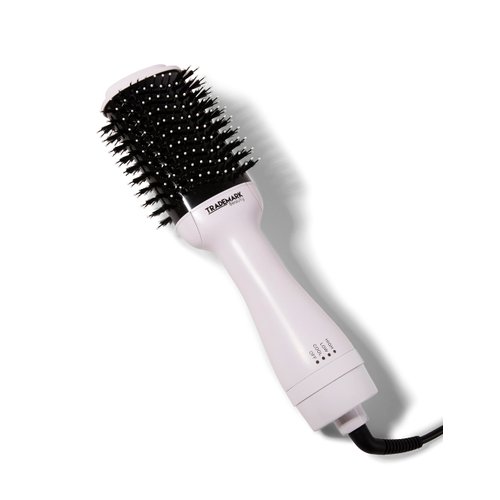 Trademark Beauty Hair Dryer Brush in One, Blow Dryer Brush, Wet and Dry Hair, Anti-Frizz Ions, Smooths, Ceramic, Creates Volume, All Hair Types - White