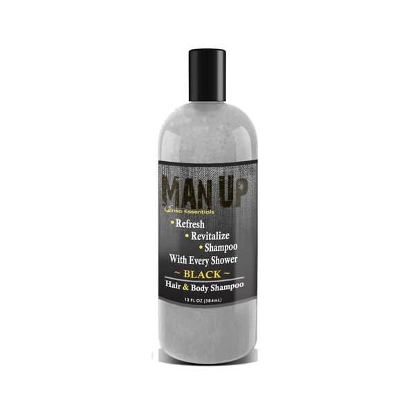 JINSA ESSENTIALS Botanical Bath and Shower Gel with Essential Oils, Skin Nourishing Cleanser for Luxurious Bathing Experience (Man Up Black)