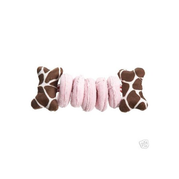 Zanies 9 3/4" Animal Print PINK Tug-a-Rings Dog Toy