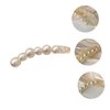 FRCOLOR Pearl and Fishtail Banana Clip, Jumbo Hair Clasps with Faux Pearls for Ponytail Styling
