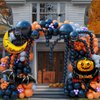 Bonropin 194pcs Halloween Balloon Garland Arch kit with Halloween Foil Balloons Black Orange Gray Purple Balloons Spider Balloons for Halloween Theme Party Supplies Haunted House Parties